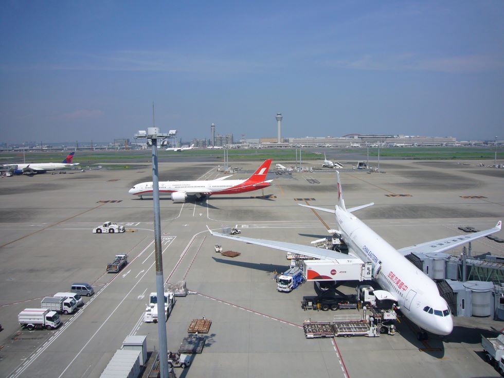 空港で見た飛行機の写真